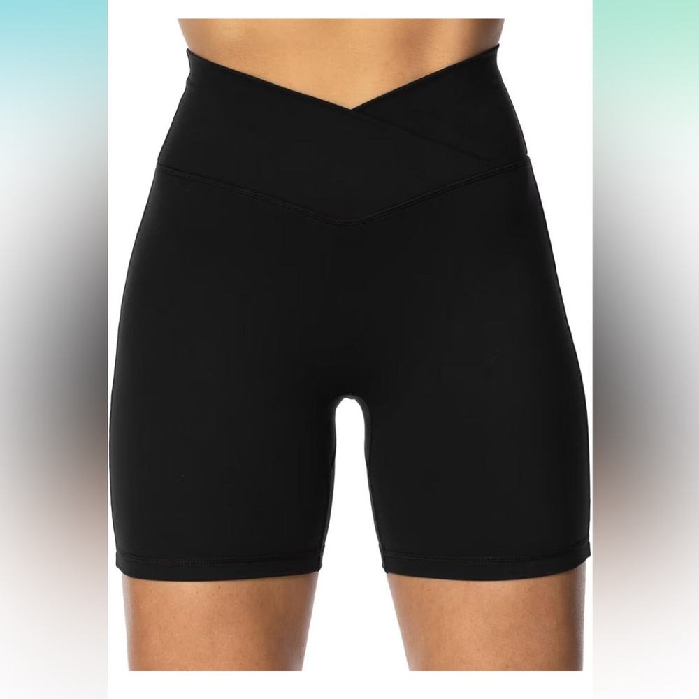 Women's Black High-Rise Bike Shorts